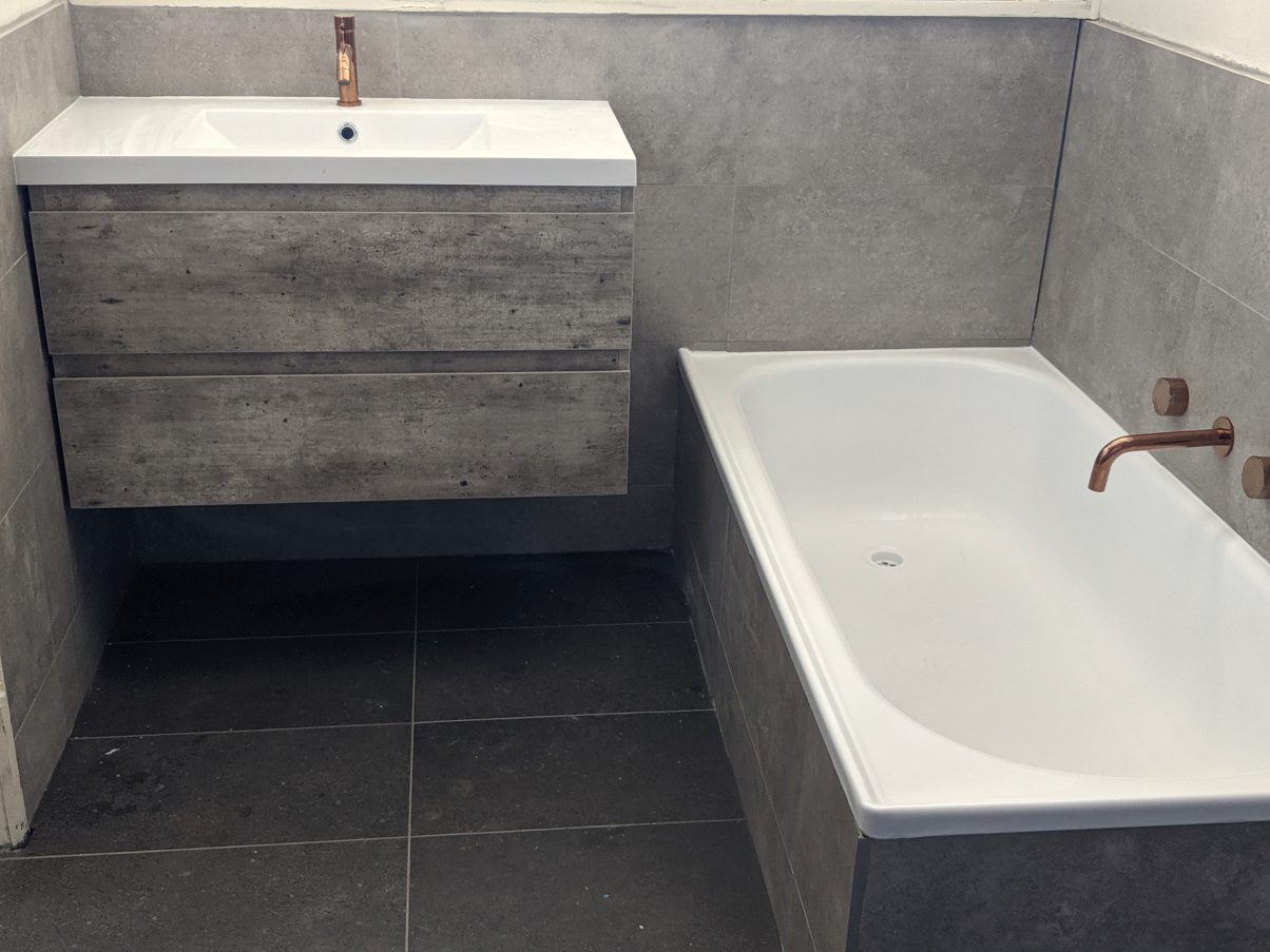 Renovated bathroom basin and bath Melbourne